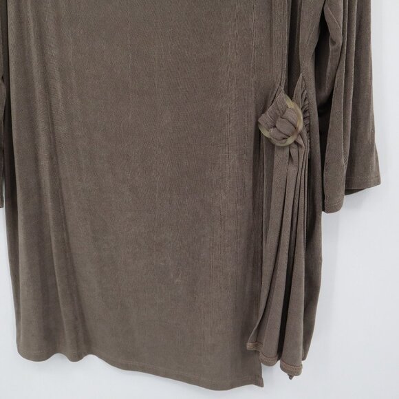 Chico's Travelers Tunic Top Womens 12/14 Brown Boho Modest Classic Earthy Casual - Picture 6 of 16